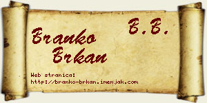 Branko Brkan vizit kartica